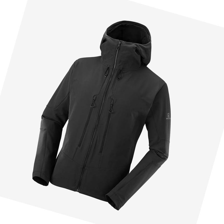 Salomon OUTPEAK SOFTSHELL Kabát Férfi Fekete | HU 2371RVD